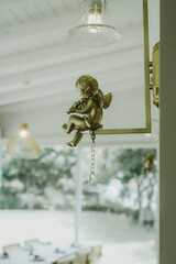 Wedding venue restaurant, wedding decoration, dinner plates, flowers, tables and chairs