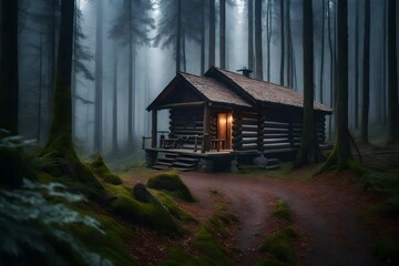 Fototapeta na wymiar house in the woods