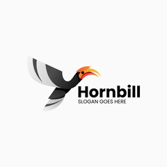 Vector Logo Illustration Hornbill Gradient Colorful Style