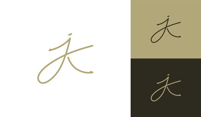 Letter JK handwriting signature logo design
