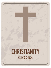 Christianity Cross Symbol Vector Cartoon Illustration