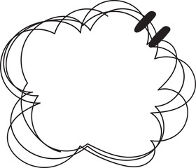 cloud text box border doodle