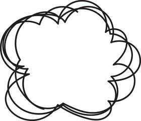 cloud text box border doodle