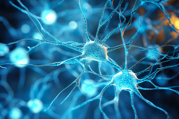 Electron microscopy of brain neural network. 