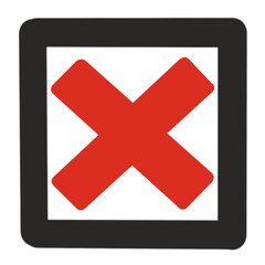 Fototapeta premium cross mark with box