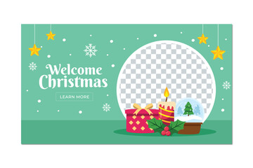 Merry Christmas banner template vector
