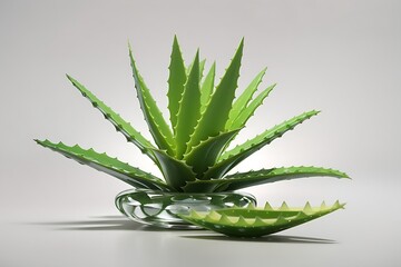 aloe vera, hyper-realistic, hd, with blank background, weed