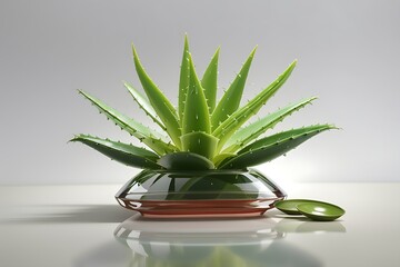 aloe vera, hyper-realistic, hd, with blank background, nature