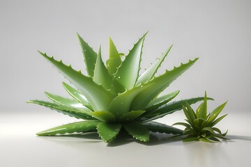 Fototapeta premium aloe vera, hyper-realistic, hd, with blank background, closeup