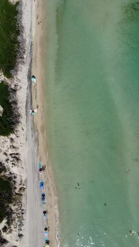 Drone footage of the beach at Lido Morelli, Apulia, Italy