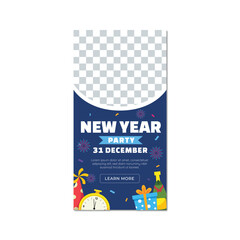 Happy new year banner background template