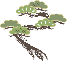 伝統的な松の木の柄の装飾素材