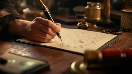 Close-up of a signature pen to sign important documents