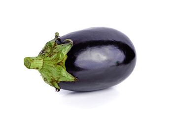 Fresh purple eggplant isolated on white background