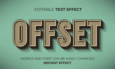 Vintage retro 3D editable text effect template