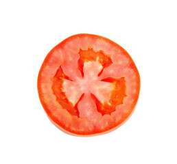 Tomato sliced isolated on white background