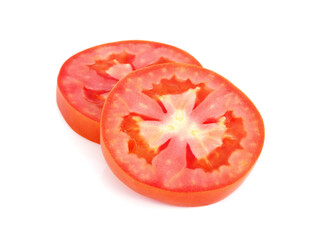 Tomato sliced isolated on white background