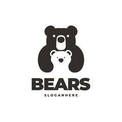 cute bear modern logo vector