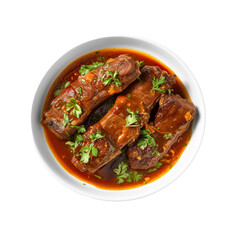 Soup ribs on a white background isolated PNG