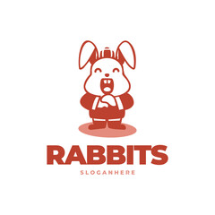 rabbit mascot logo vector