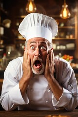 Culinary chef in a panic attack
