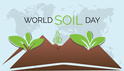 Vector illustration on the theme of World Soil Day observed each year during December. observed each year during December banner, Holiday, poster, card and background design.