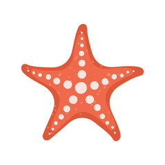 Starfish on isolated white background. Flat style. Vector illustration.