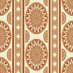 Ethnic vintage geometric stripes pattern. Illustration colorful vintage aztec tribal geometric oval shape seamless pattern. Use for fabric, textile, home decoration elements, upholstery, wrapping, etc