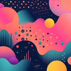 Pattern with clouds, abstract background with circles, Abstract colorful gradient banner vector template.