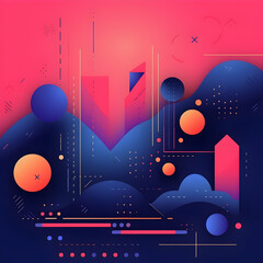 Obraz premium Pattern with clouds, abstract background with circles, Abstract colorful gradient banner vector template.