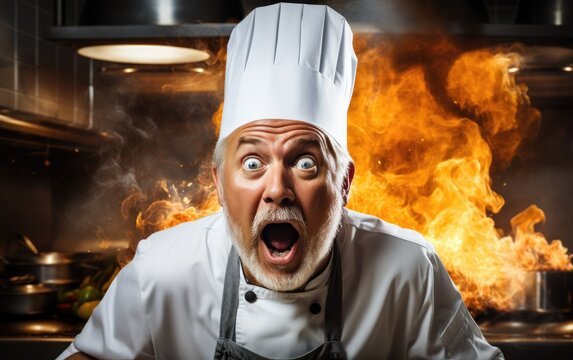Culinary chef in a panic attack