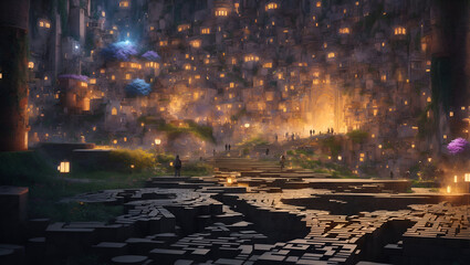 Naklejka premium Golden lights like prince of Persia 