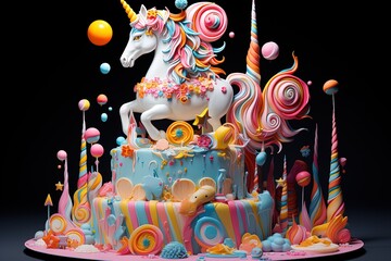 Big Unicorn Birthday Cake: Candycore Magic