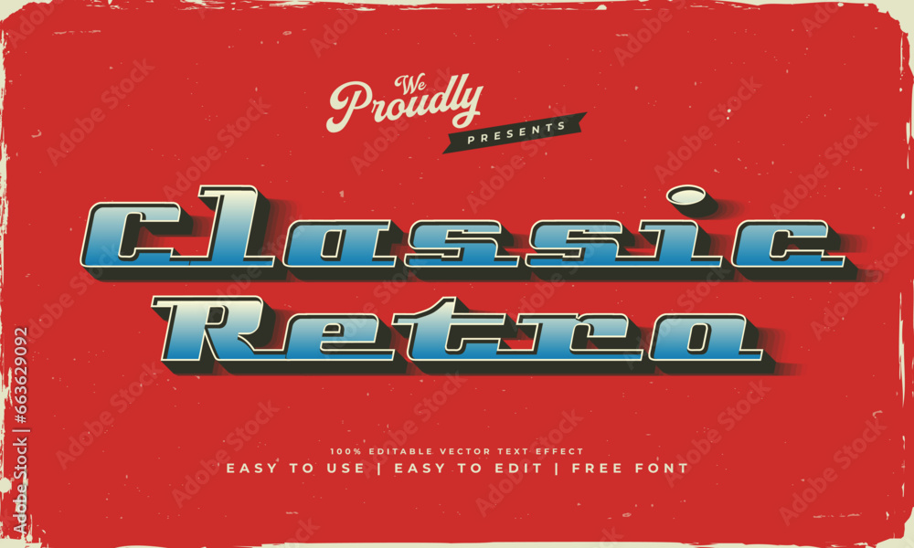 Fototapete vintage retro editable text effect alphabet font typography typeface
