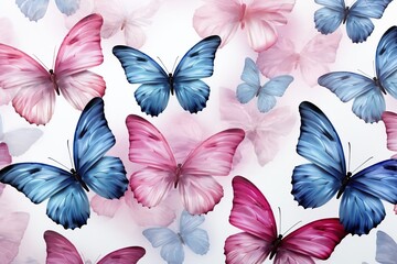 Butterfly watercolor pattern background