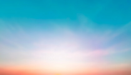 Blur pastels gradient sunset background on soft nature sunrise peaceful morning beach outdoor. heavenly mind view at a resort deck touching sunshine, sky summer clouds.