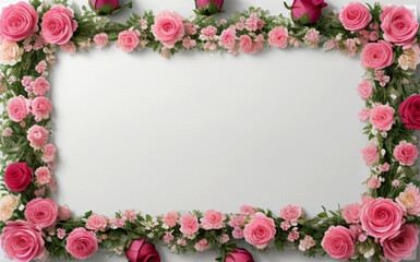 Blooming Roses A Colorful Floral Border Frame that Pops with Elegance!
