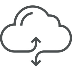 Cloud storage icon symbol vector image. Illustration of the database server hosting cloud system digital design image