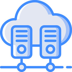 Cloud storage icon symbol vector image. Illustration of the database server hosting cloud system digital design image