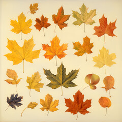 Obraz premium set of leaves, generative ai