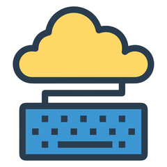 Cloud storage icon symbol vector image. Illustration of the database server hosting cloud system digital design image