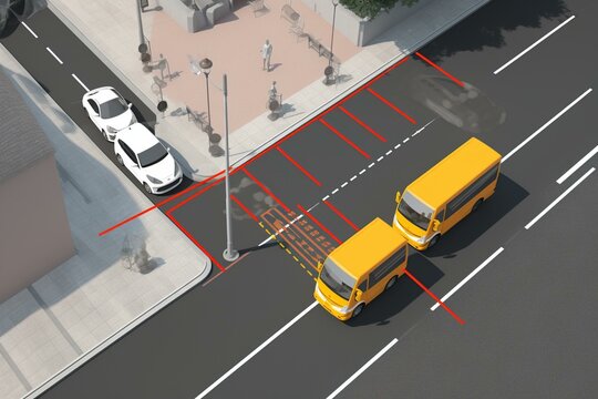 Graphic illustrating the concept of maintaining a rescue lane in Germany (Rettungsgasse). Generative AI