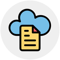 Cloud storage icon symbol vector image. Illustration of the database server hosting cloud system digital design image