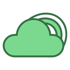 Cloud storage icon symbol vector image. Illustration of the database server hosting cloud system digital design image