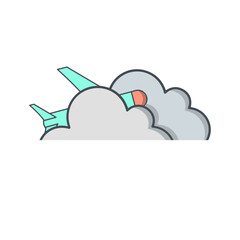 Cloud storage icon symbol vector image. Illustration of the database server hosting cloud system digital design image