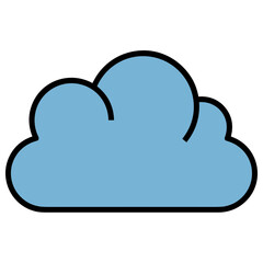 Cloud storage icon symbol vector image. Illustration of the database server hosting cloud system digital design image