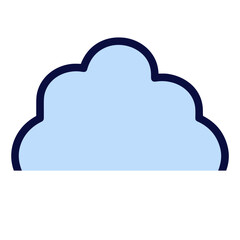 Cloud storage icon symbol vector image. Illustration of the database server hosting cloud system digital design image