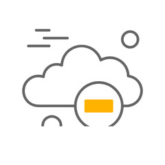 Cloud storage icon symbol vector image. Illustration of the database server hosting cloud system digital design image