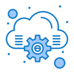 Cloud storage icon symbol vector image. Illustration of the database server hosting cloud system digital design image