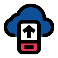 Cloud storage icon symbol vector image. Illustration of the database server hosting cloud system digital design image